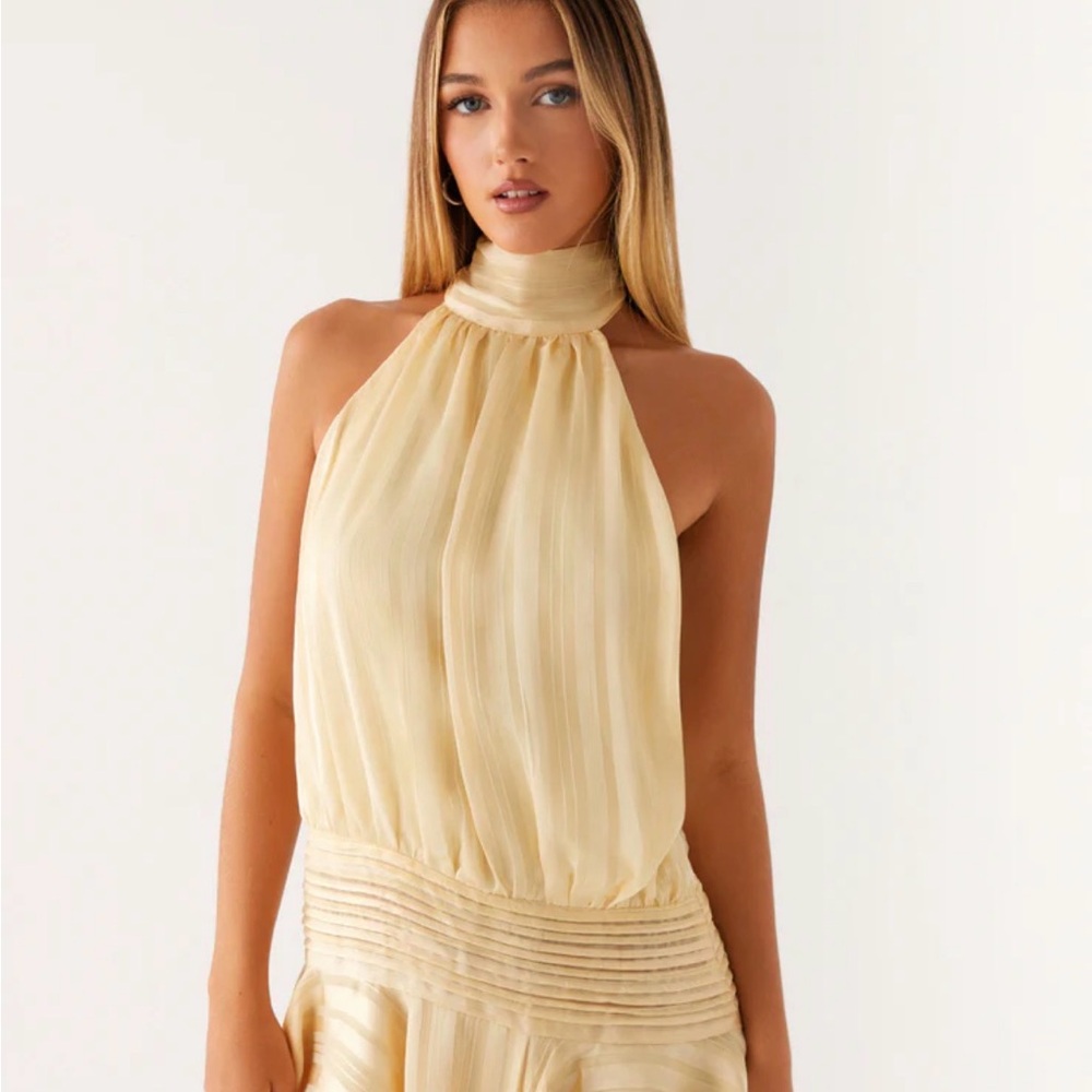 Peppermayo Willow Chiffon Mini Dress - Yellow